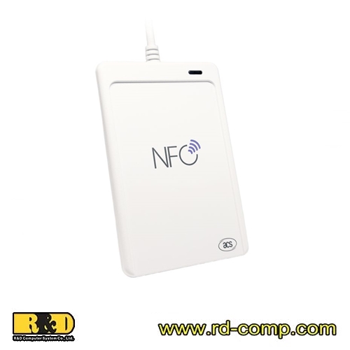 เครื่องอ่าน NFC ใช้กับบัตร MIFARE, บัตรรถไฟฟ้า และบัตรเครดิตได้ สามารถจำลองเป็นคีย์บอร์ดป้อนข้อมูลอัตโนมัติได้ รุ่น ACR1552U